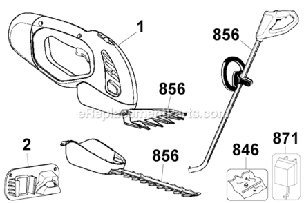 Page A Diagram and Parts List for SSC1000  Black and Decker Hedge Trimmer